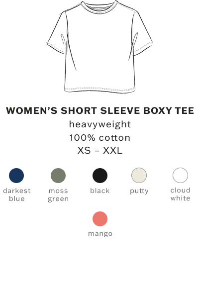 women's short sleeve boxy tee heavyweight